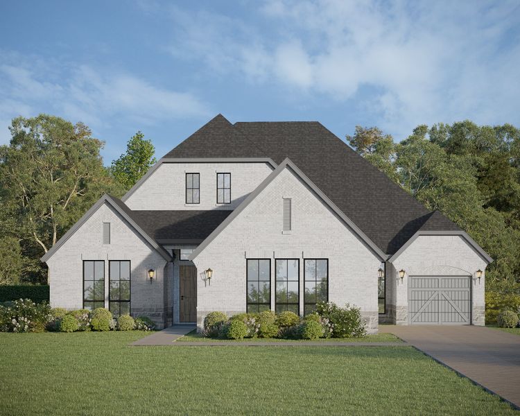 Plan 815 Elevation a w/ Stone
