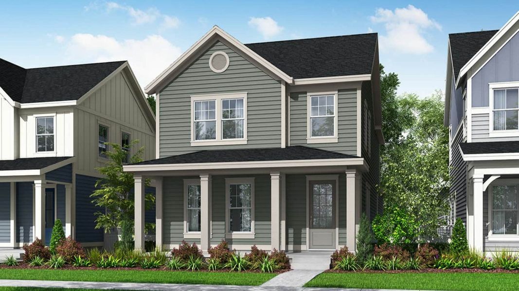 Front exterior of a new home in Westerly, Erie, CO, highlighting curb appeal (Image 2). Front exterior of a new home in Westerly, Erie, CO, highlighting curb appeal (Image 2).