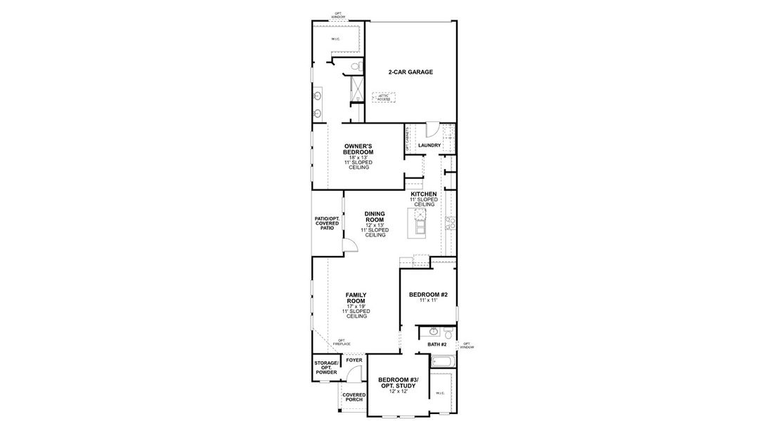 2D floor plan layout for the Marigold by M/I Homes in Landmark, Denton, TX (Image 3). 2D floor plan layout for the Marigold by M/I Homes in Landmark, Denton, TX (Image 3).
