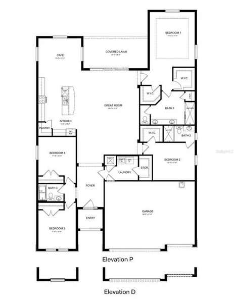 2D floor plan layout of this home in , Zephyrhills, FL (Image 3).