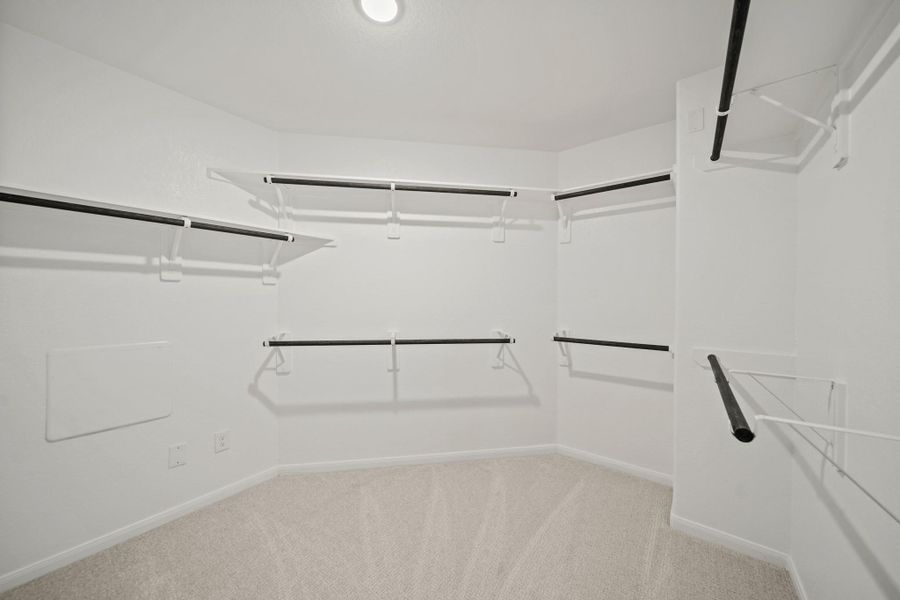Walk- in closet in the owner's suite