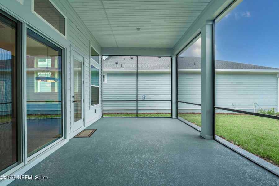 Exterior details and patio area of a home in Seven Pines 50' Rear Entry, Jacksonville (Image 36).