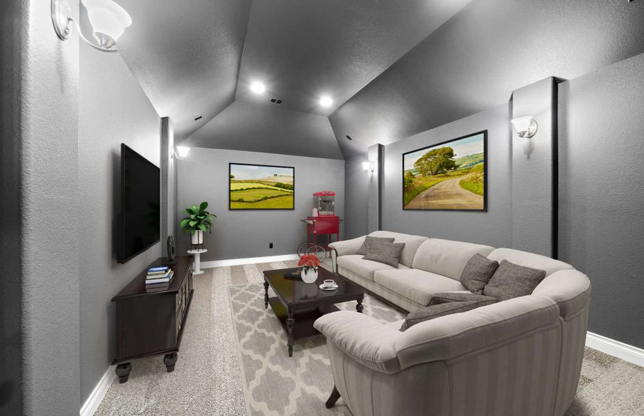 Representative furnished interior of a home built from the 4094 by Ravenna Homes in Artavia 70′, Conroe (Image 9).