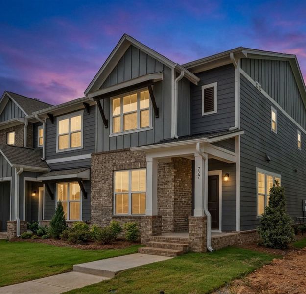 Front exterior of a new home in Hardy Pond Townhomes, Rock Hill, SC, highlighting curb appeal (Image 23).