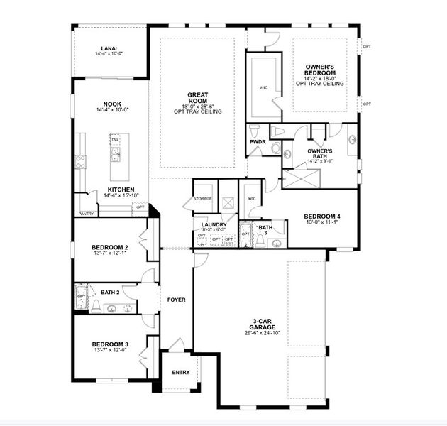 2D floor plan layout for the Corina Xl Sl by M/I Homes in Willow Run, Apopka, FL (Image 3). 2D floor plan layout for the Corina Xl Sl by M/I Homes in Willow Run, Apopka, FL (Image 3).