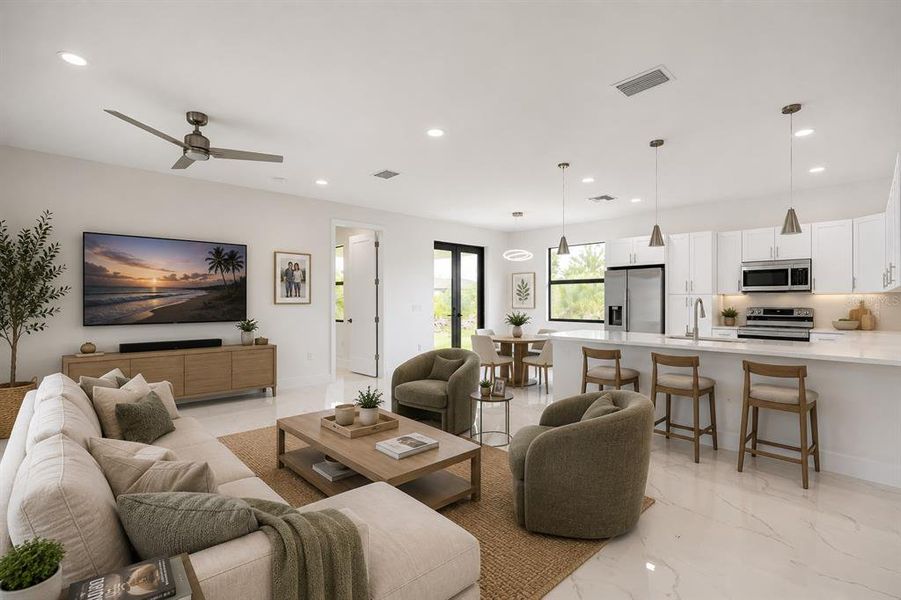 Furnished interior view inside a new home in , Rotonda West (Image 4).