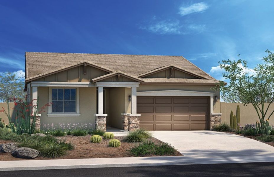 Representative exterior photo of a completed home built from the 1589 by Homes by Towne in Windrose V, Waddell, AZ (Image 4).