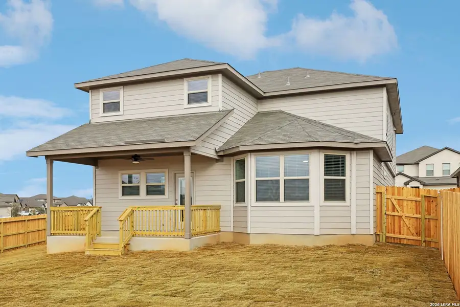 Exterior details and patio area of a home in Lark Canyon, New Braunfels (Image 4).