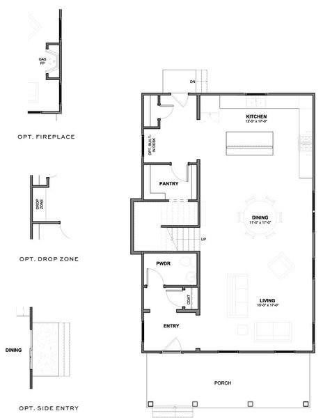 2D floor plan layout for the The Wake by New Leaf Builders in The Piedmont Collection at Midtown Nexton, Summerville, SC (Image 3).
