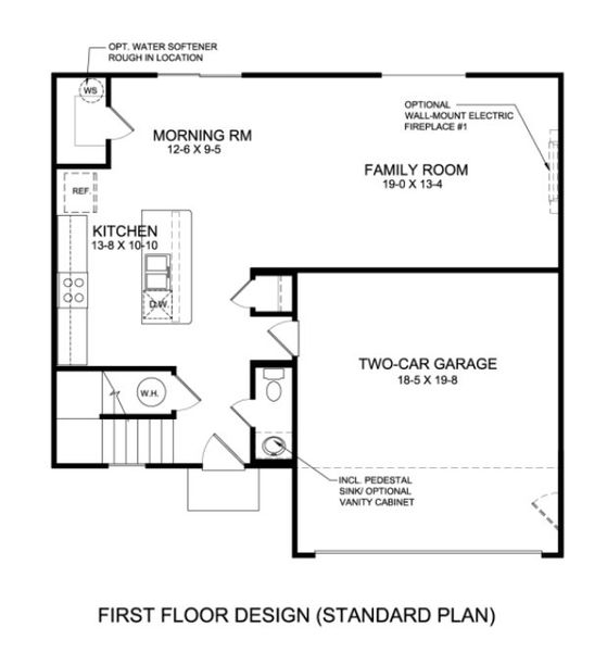2D floor plan layout for the Danville by Fischer Homes in Three Rivers, Euharlee, GA (Image 3).