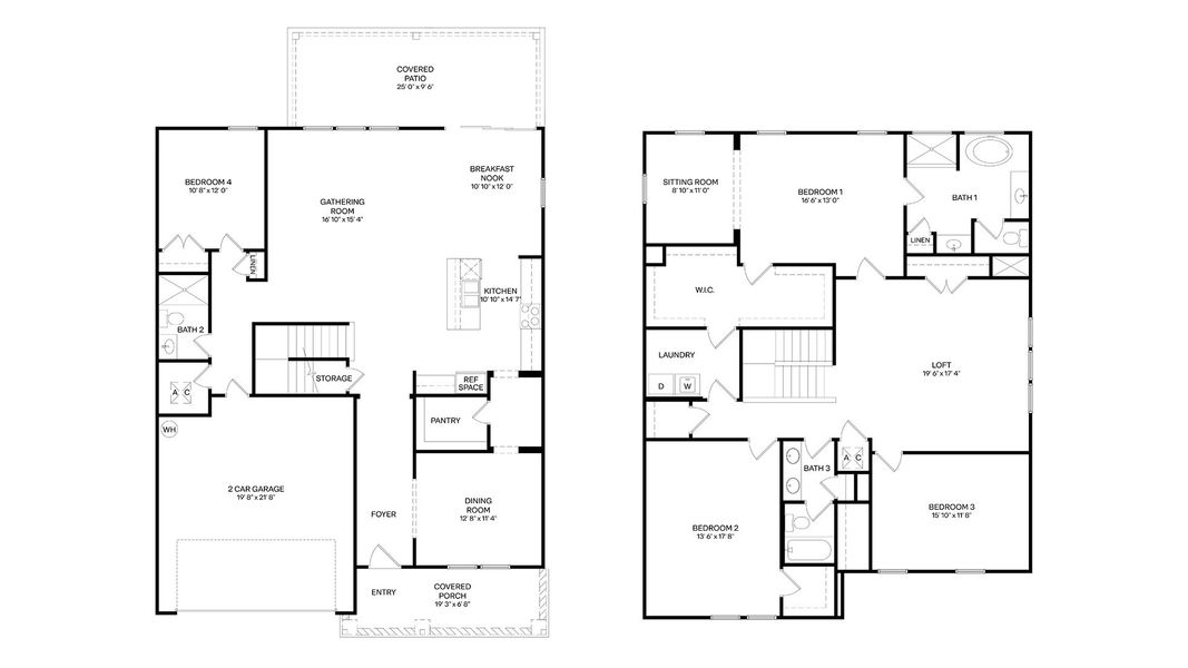 2D floor plan layout for the Holden by D.R. Horton in Broward Key, Jacksonville, FL (Image 3). 2D floor plan layout for the Holden by D.R. Horton in Broward Key, Jacksonville, FL (Image 3).