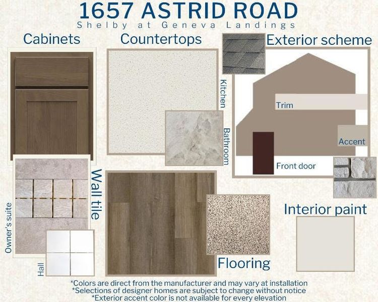 Shelby - Colors in this home Shelby - Colors in this home