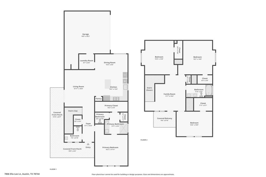 2D floor plan layout of this home in Easton Park, Austin, TX (Image 4).