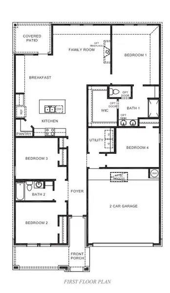2D floor plan layout of this home in Overlook West, Wolfforth, TX (Image 3).