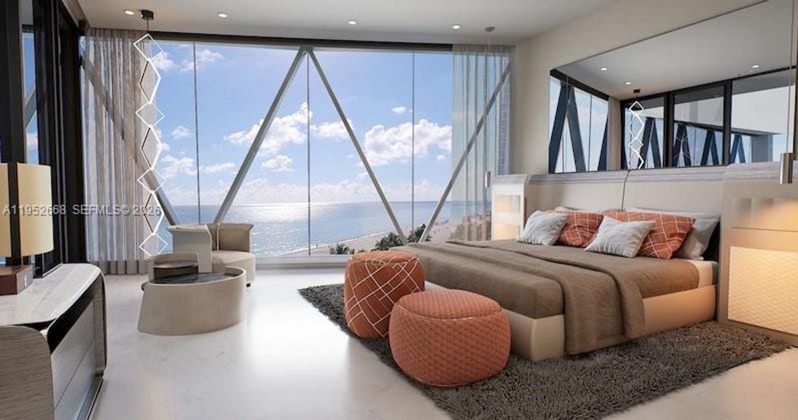 Furnished interior view inside a new home in , Sunny Isles Beach (Image 5). Furnished interior view inside a new home in , Sunny Isles Beach (Image 5).