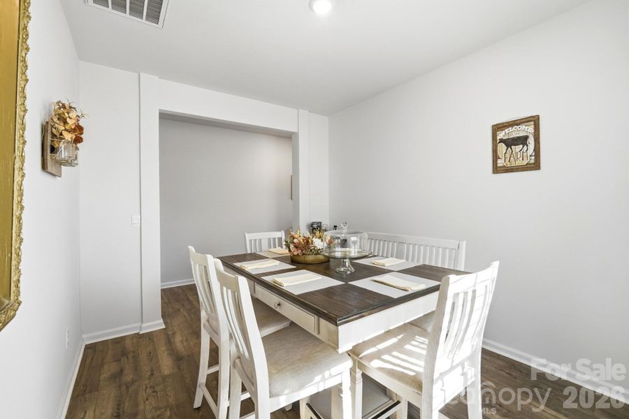A dedicated dining space adds warmth and versatility to the home. A dedicated dining space adds warmth and versatility to the home.