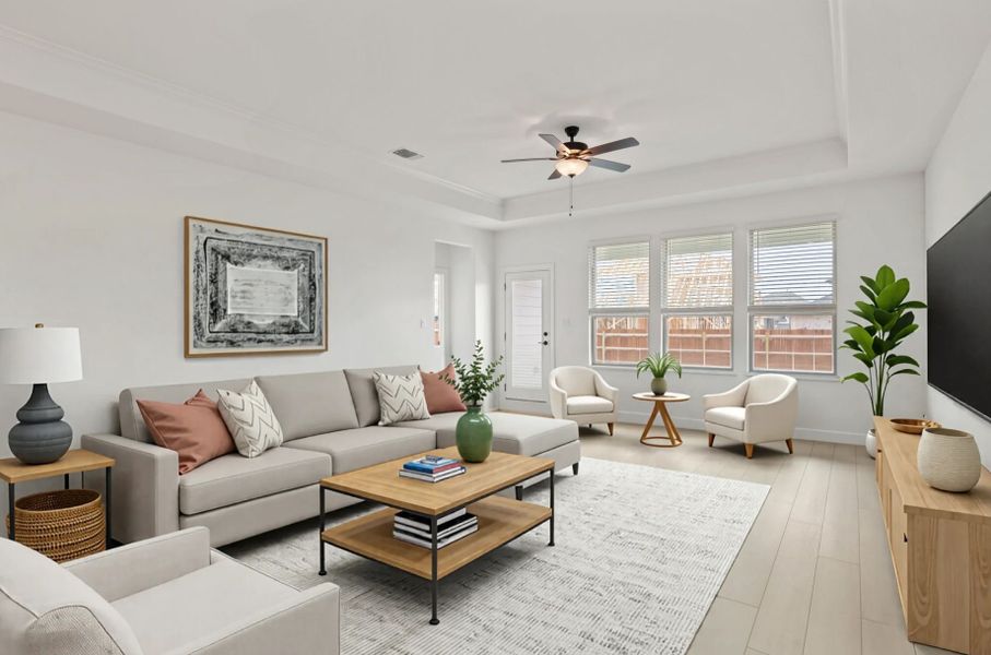 Representative furnished interior of a home built from the Oakmont by Pulte Homes in Santa Rita Ranch, Liberty Hill (Image 5). Representative furnished interior of a home built from the Oakmont by Pulte Homes in Santa Rita Ranch, Liberty Hill (Image 5).