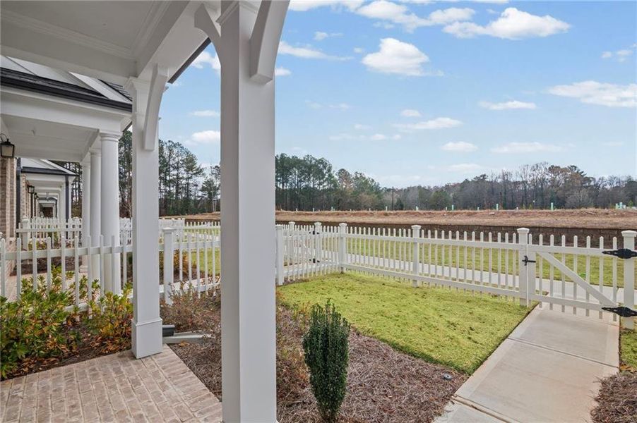 Exterior details and patio area of a home in The Village at River Green, Canton (Image 22).