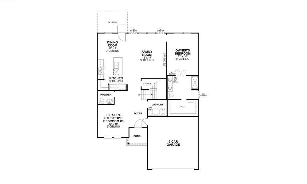 2D floor plan layout for the Magellan - 40' Smart Series by M/I Homes in Lane Ranch, Sanger, TX (Image 4).