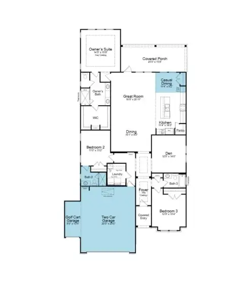 2D floor plan layout of this home in Cresswind Georgia at Twin Lakes, Hoschton, GA (Image 4).