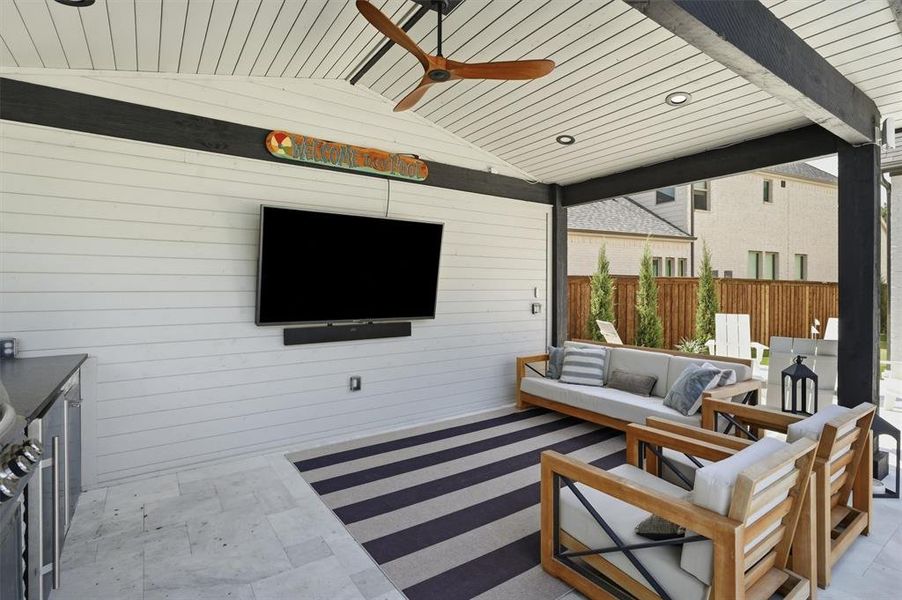 Exterior details and patio area of a home in Trinity Falls: 70ft. lots, McKinney (Image 23).