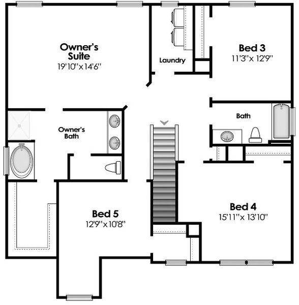 2D floor plan layout of this home in Portrait Hills, Aiken, SC (Image 3).