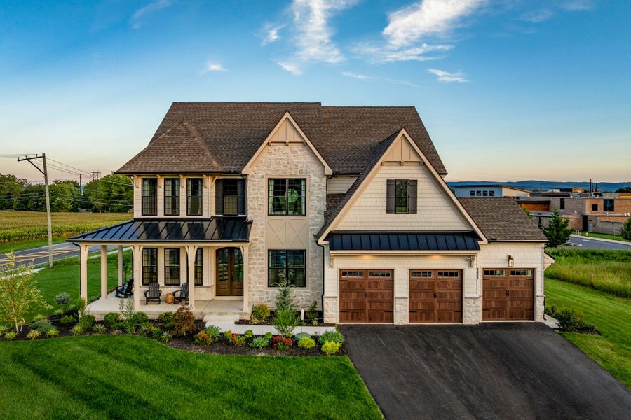 Representative exterior photo of a completed home built from the Devonshire by Keystone Custom Homes in Preserve at Mayes Meadow, Cornelius, NC (Image 35).