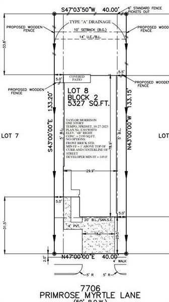 7706 Primrose Myrtle Lane preliminary plot plan