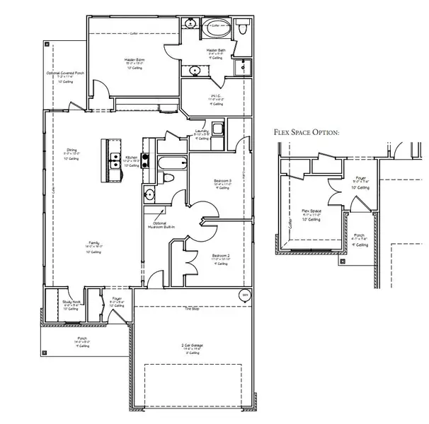 2D floor plan layout for the The Daffodil by Avonley Homes in Pinemont, Bryan, TX (Image 5). 2D floor plan layout for the The Daffodil by Avonley Homes in Pinemont, Bryan, TX (Image 5).