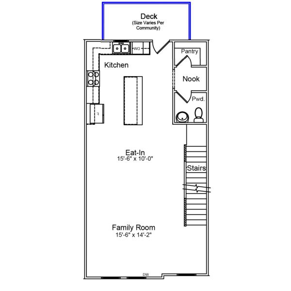 2D floor plan layout of this home in Avenue One, Castle Hayne, NC (Image 3).