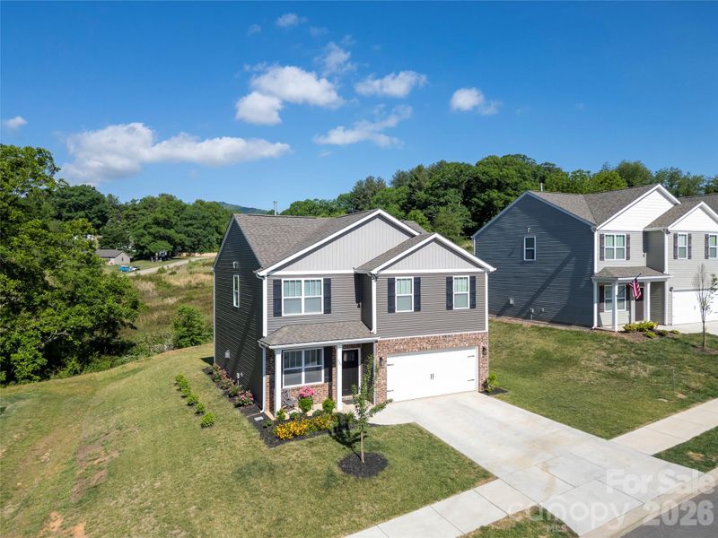 Front exterior of a new home in Valleywood Farms, Waynesville, NC, highlighting curb appeal (Image 23).