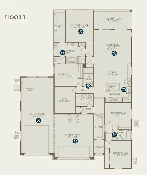 2D floor plan layout of this home in Artisan at Asante, Surprise, AZ (Image 4).