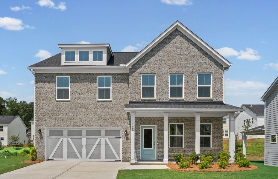 Front exterior of a new home in Berkeley Mill, Cumming, GA, highlighting curb appeal (Image 25).
