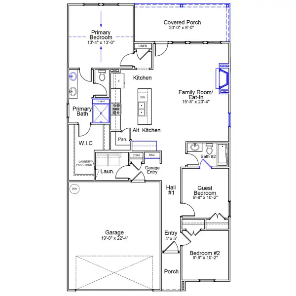 2D floor plan layout of this home in Ovation at Sweetbrier, Durham, NC (Image 3).