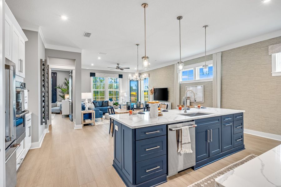 Representative furnished interior of a home built from the Lucas by Fischer Homes in The Villas at Longleaf Park, a Watersound Origins® community, Inlet Beach (Image 10).