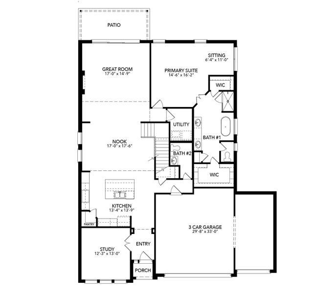 2D floor plan layout of this home in Kelly Ranch, Aledo, TX (Image 2).