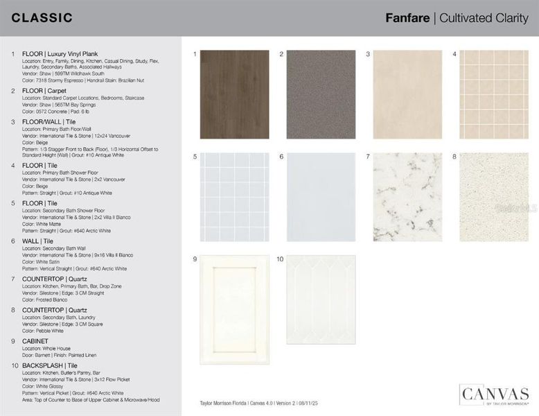 Sample of building materials used in homes in Esplanade at Wellen Park, Englewood (Image 25).