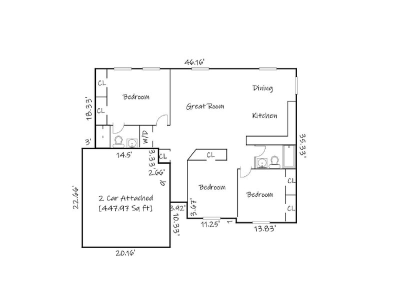 2D floor plan layout of this home in , Newton, NC (Image 2).