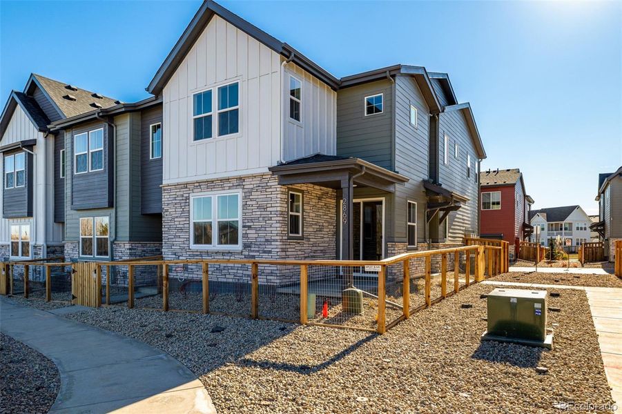 Exterior details and patio area of a home in , Thornton (Image 22).