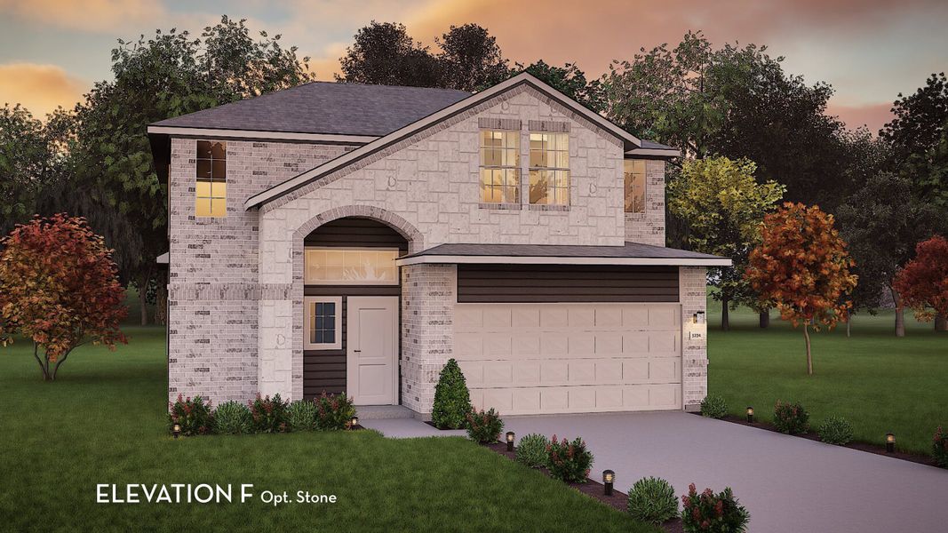 Representative exterior photo of a completed home built from the Lavaca by CastleRock Communities in Trails at Woodhaven Lakes, La Marque, TX (Image 16).