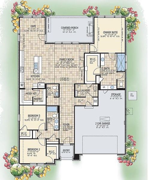 2D floor plan layout for the Sweet Clover by Caldwell Homes in Chambers Creek, Willis, TX (Image 4). 2D floor plan layout for the Sweet Clover by Caldwell Homes in Chambers Creek, Willis, TX (Image 4).