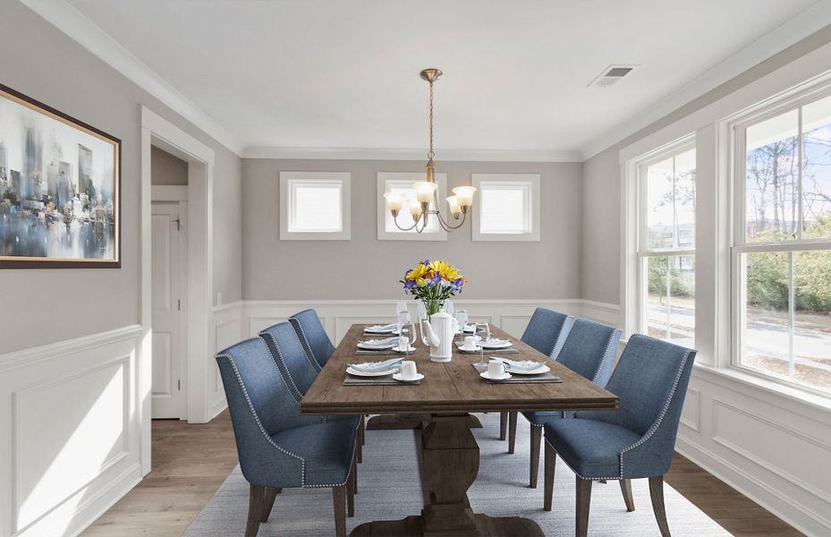 The dining area flows nicely into the kitchen and The dining area flows nicely into the kitchen and