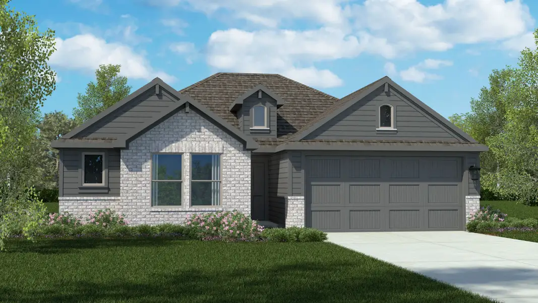 Representative exterior photo of a completed home built from the Bellvue by D.R. Horton in Hadley Farms, Godley, TX (Image 22).