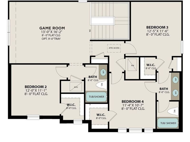 2D floor plan layout of this home in Bricewood, San Antonio, TX (Image 4).