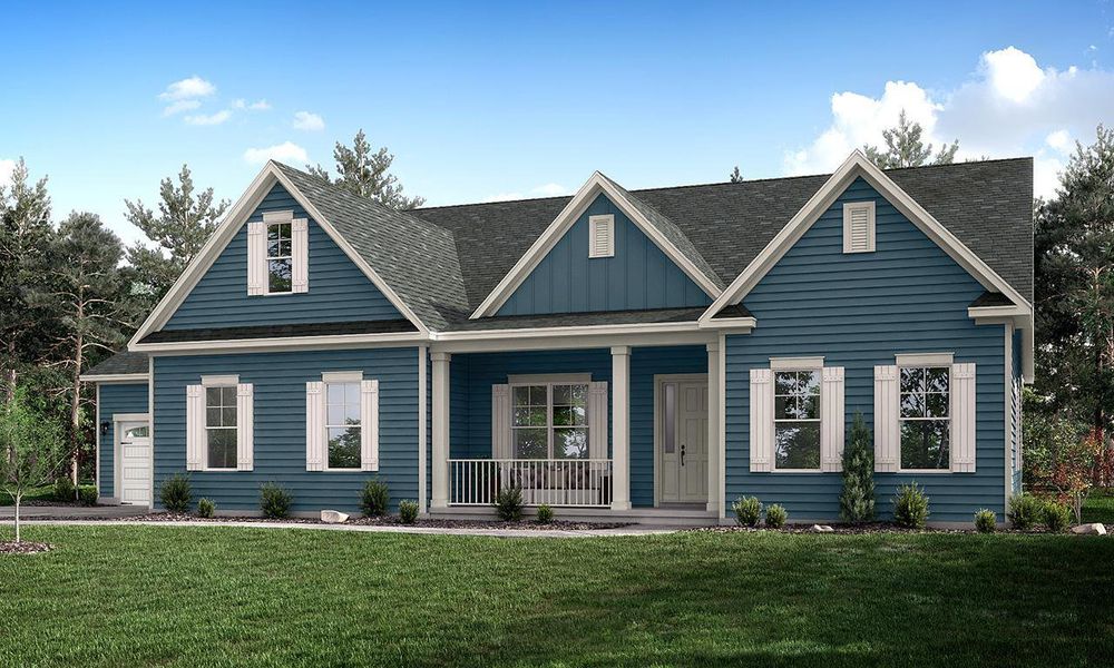 Representative exterior photo of a completed home built from the Columbia by Greybrook Homes in Shepherds Trace, Clover, SC (Image 30).