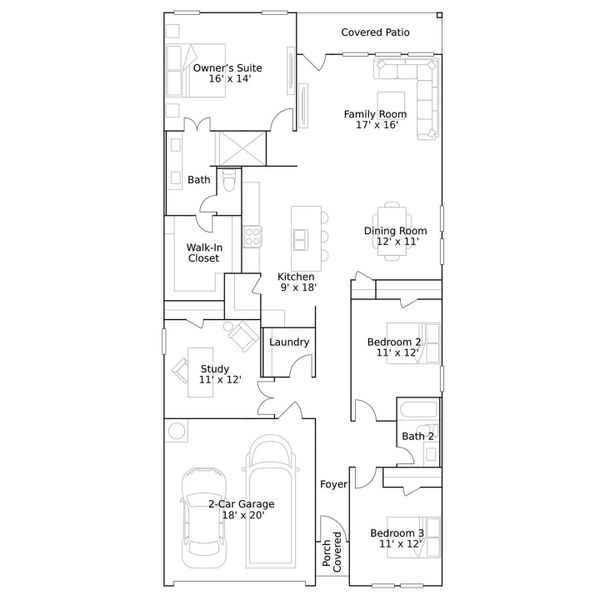 2D floor plan layout of this home in Cypress Green, Tomball, TX (Image 2). 2D floor plan layout of this home in Cypress Green, Tomball, TX (Image 2).