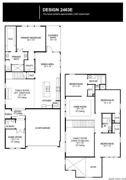 2D floor plan layout of this home in The Parklands, Schertz, TX (Image 2). 2D floor plan layout of this home in The Parklands, Schertz, TX (Image 2).
