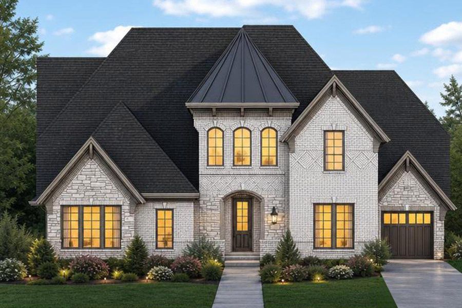 Representative exterior photo of a completed home built from the Grand Legacy by Grand Homes in Grand Oaks, Celina, TX (Image 16). Representative exterior photo of a completed home built from the Grand Legacy by Grand Homes in Grand Oaks, Celina, TX (Image 16).
