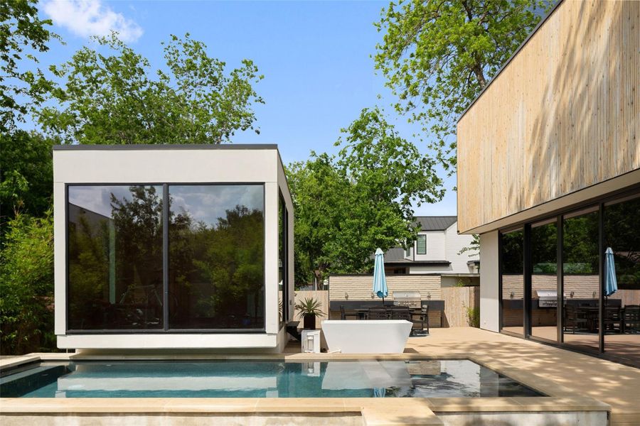 Exterior details and patio area of a home in , Austin (Image 24).