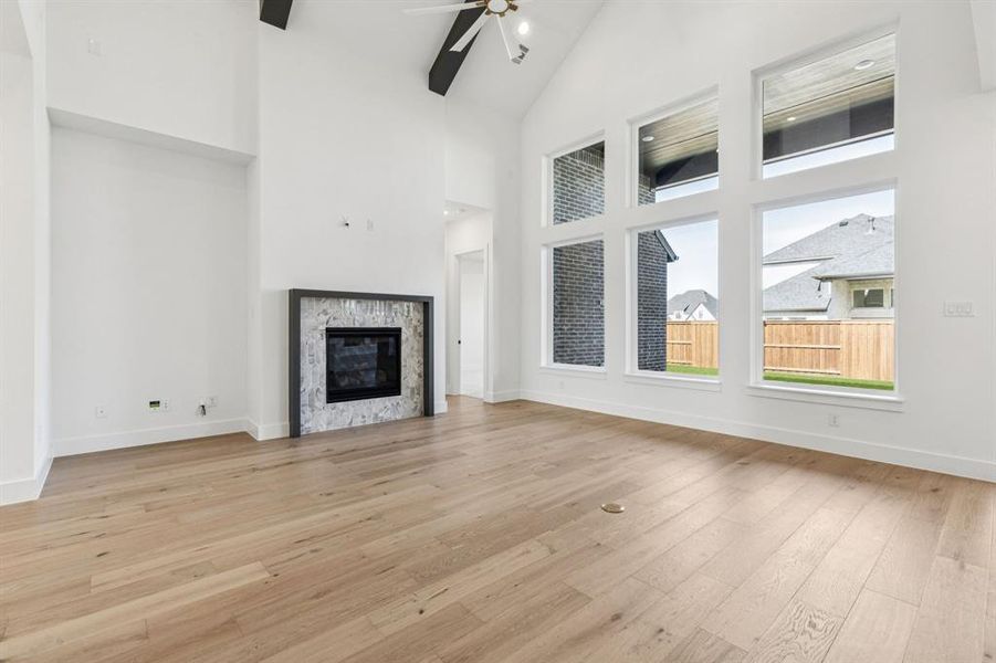 Spacious and light filled, this family room is large enough to host the entire family!